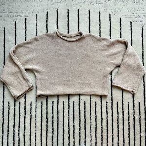 Cream knit cropped sweater